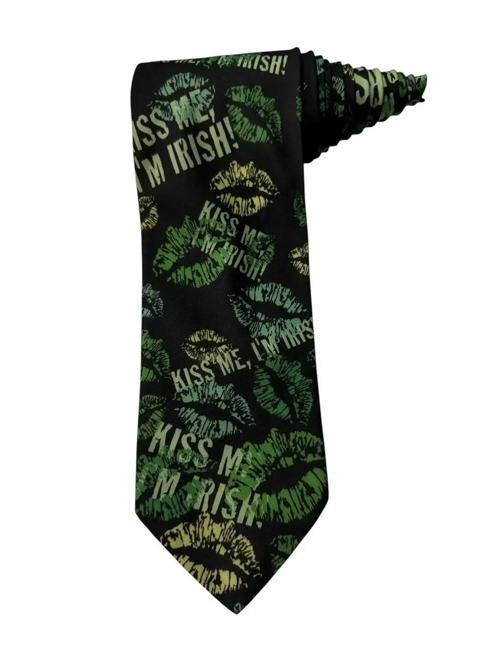Ralph Marlin Kiss Me I’m Irish Lipstick Kiss 1995 Vintage Necktie Polyester